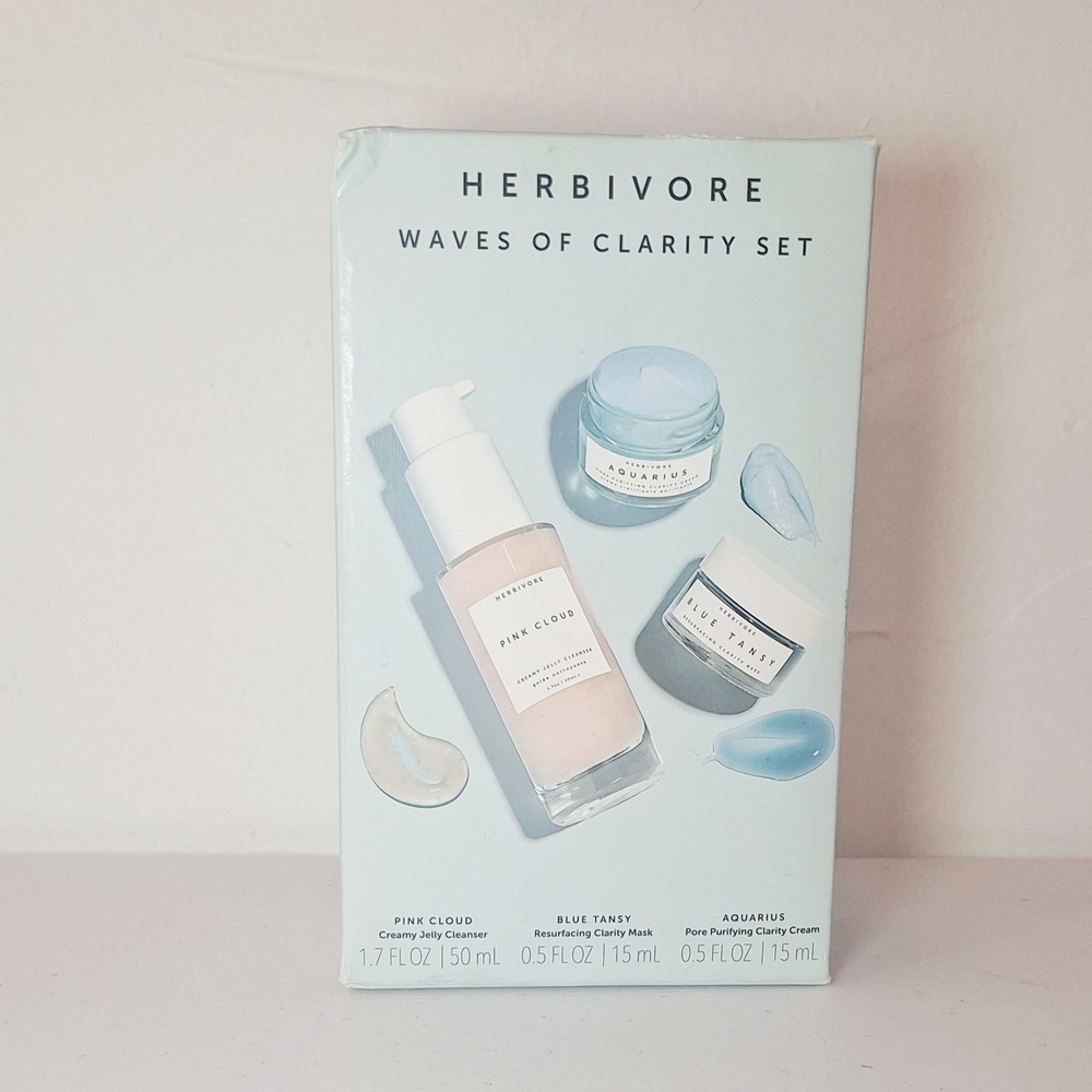Herbivore Waves of Clarity Set Pink Cloud Aquarius Blue Tansy Pore Purifying NIB
